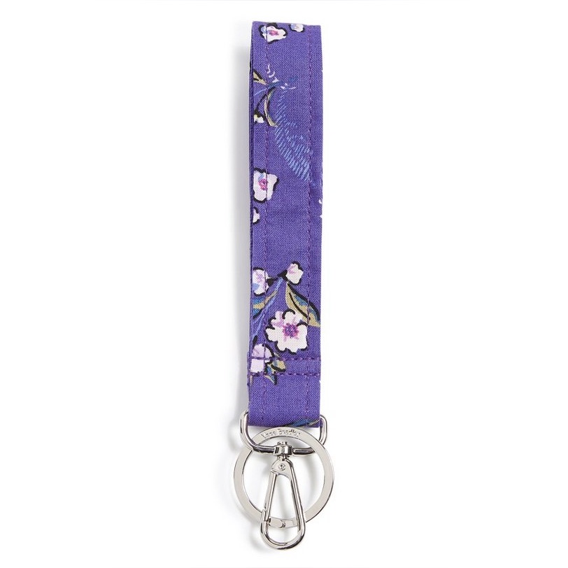 Vera Bradley Nwt Wild Roses Wristlet Keychain Purple Flowers Floral New With Tag